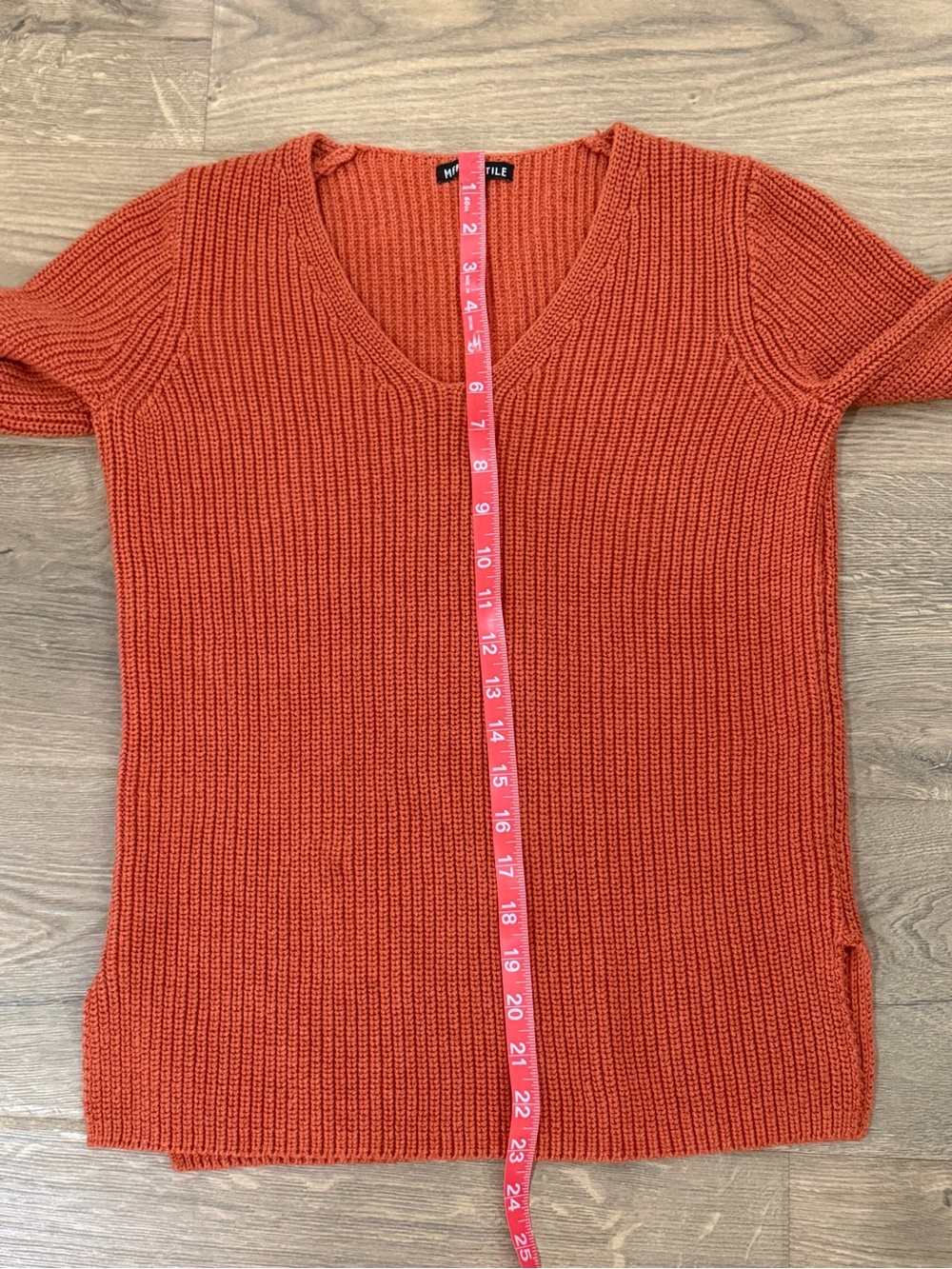 J.Crew Mercantile Burnt Orange Cotton V-Neck Sweater XXS - Picture 6 of 7